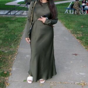 Elegant Olive Green Maxi Dress